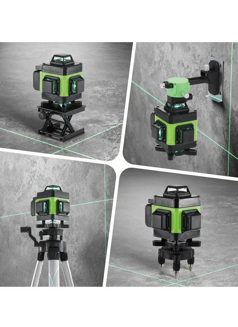 Generic - 16 Lines 4D Laser Level Horizontal Vertical Line Laser with Tripod, 2400 mAh Battery x 2, with Telescopic Tripod for Laying Floor Tiles, Installation Dividers - Image 1