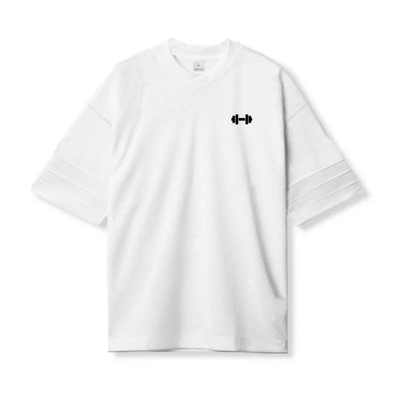Men''s loose fitness short-sleeved T-shirt quick-drying mesh breathable summer top sports half-sleeve bottoming shirt - Image 5