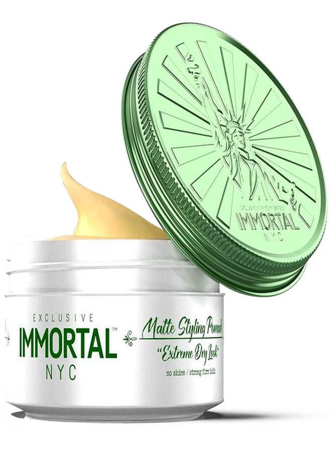 Immortal NYC Matte Styling Extreme Dry Look Pomade - 7 out of 9 Holding Ability, Matte Finish - All Natural Water-Based Hair Wax for Men - No Residue, All Hair Types - Image 1