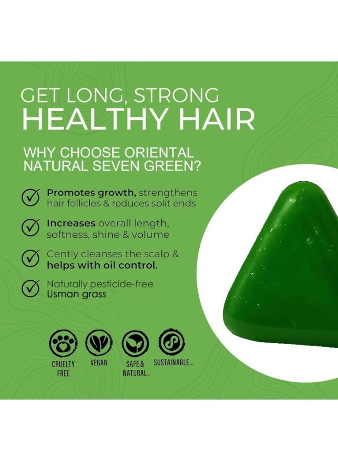 Greenlem Natural Herbal Anti-Hair Loss Shampoo Soap, Green Triangle, Scalp Care and Hair Root Strengthening - Image 5