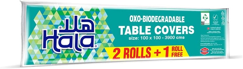 Hala Table Covers Oxo Biodegradable 100 X 100 - 13 Mattress Table, 3 Rolls - Image 1