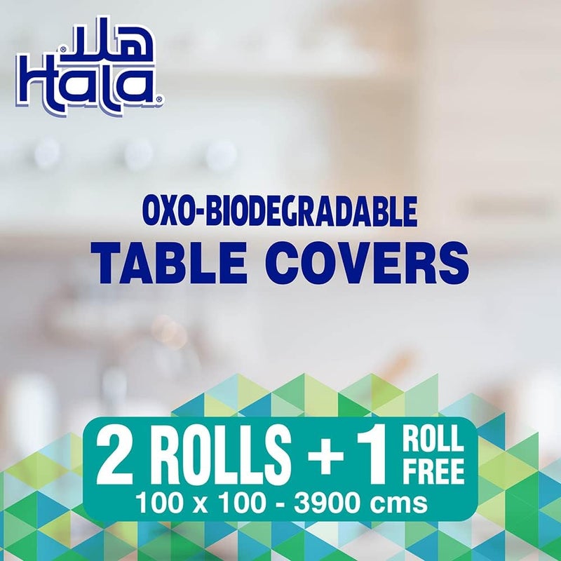 Hala Table Covers Oxo Biodegradable 100 X 100 - 13 Mattress Table, 3 Rolls - Image 3