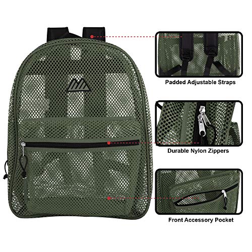 Summit Ridge Mesh Backpacks for Kids, Adults, School, Beach, and Travel, Colorful Transparent Mesh Backpacks with Padded Straps Large - Image 2