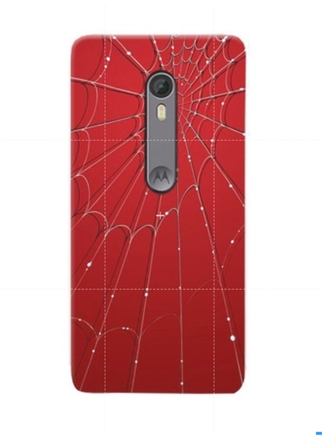 غطاء حماية واقٍ بنقش شبكة العنكبوت لهاتف موتورولا موتو X4 أحمر