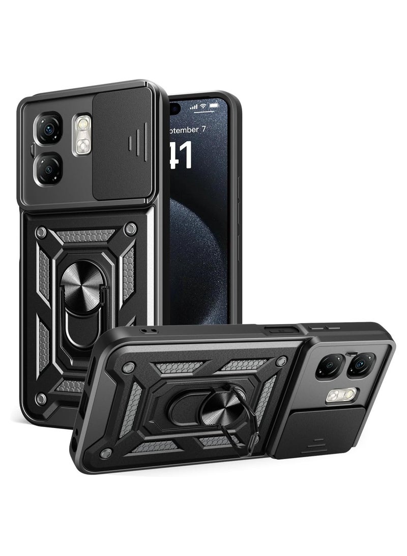 جراب infinix hot 50i / infinix smart 9 كام شيلد مقاوم للصدمات والخدوش حماية كاملة بتصميم جذاب مع غطاء للكاميرا وحلقة معدنية متعددة الوظائف لهاتف انفينكس هوت 50 اي / انفينكس سمارت 9 (infinix hot 50i / infinix smart 9 cover)