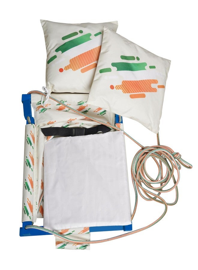 BOFFLE Cotton Swing for Kids, Jhula for Baby, Wooden Baby Swing Hanging Indoor Outdoor, Baby Garden Swing with Safety Belt & 2 Pillows (6 Months to 4 Years) (Up to 20 kg) - Image 5