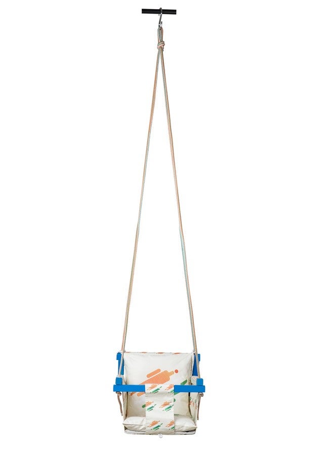 BOFFLE Cotton Swing for Kids, Jhula for Baby, Wooden Baby Swing Hanging Indoor Outdoor, Baby Garden Swing with Safety Belt & 2 Pillows (6 Months to 4 Years) (Up to 20 kg) - Image 4