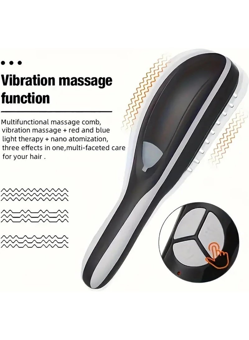 أكاليكس فرشاة شعر بالضوء الأحمر، مشط متعدد الوظائف، فرشاة الشعر الأصلية، جهاز تدليك ثلاثي الأبعاد للرأس، ذرات اهتزازية بالموجات فوق الصوتية، مشط بخاري كهربائي لتدليك الشعر - Image 3