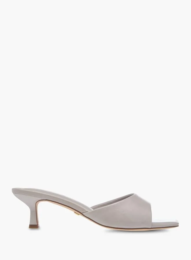 Celeste Womens Solid Slip-On Sandals With Kitten Heels