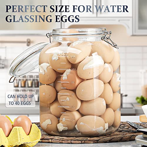 Folinstall 1 Gallon Square Super Wide-Mouth Glass Jars with Airtight Lids, Glass Storage Jars with 2 Measurement Mark, Sturdy Canning Jars with Large Capacity 4100 ML For Overnight Oats - Image 4