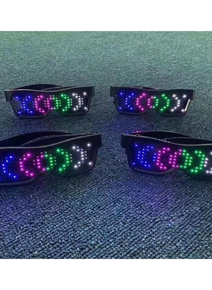 amazing.EGP - USB Rechargeable Christmas Party Dynamic Luminous LED Glasses (Screen_Multi-Color) - Image 1