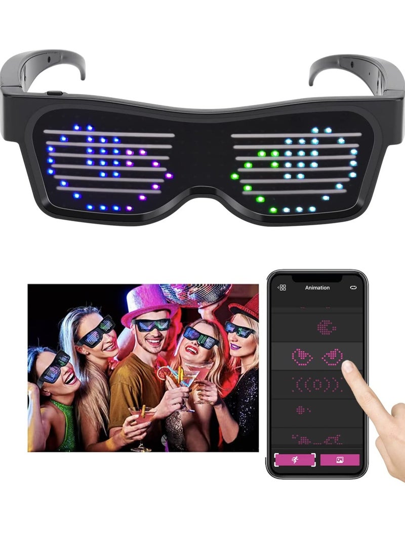 amazing.EGP - USB Rechargeable Christmas Party Dynamic Luminous LED Glasses (Screen_Multi-Color) - Image 1