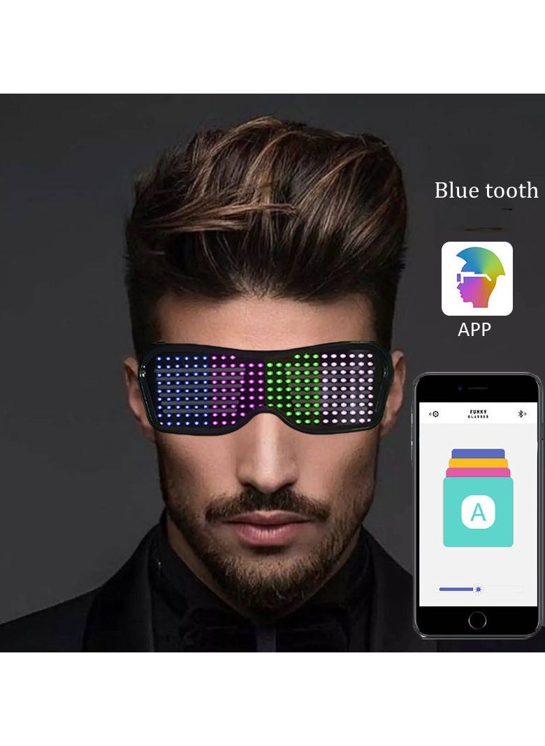 amazing.EGP - USB Rechargeable Christmas Party Dynamic Luminous LED Glasses (Screen_Multi-Color) - Image 1