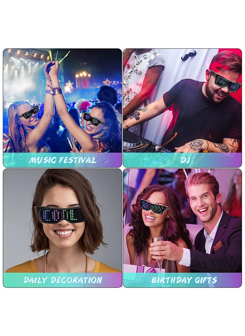 amazing.EGP - USB Rechargeable Christmas Party Dynamic Luminous LED Glasses (Screen_Multi-Color) - Image 1