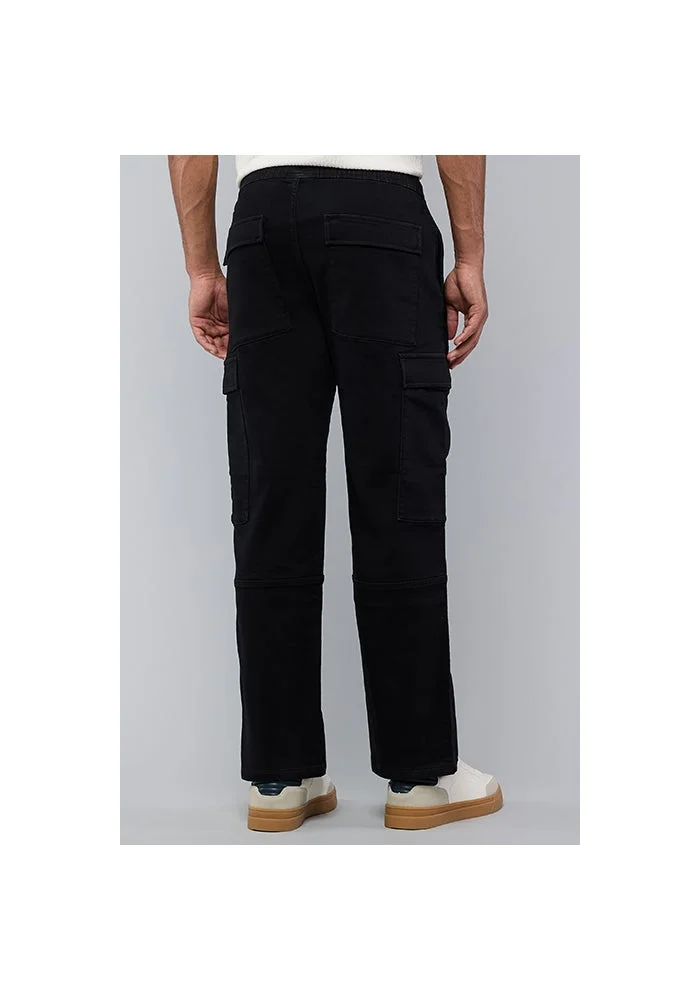 R&b  Solid Cargo Jeans with Drawstring Waist for Men | Best Price UAE