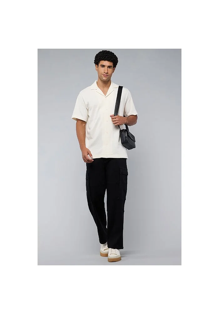 R&b  Solid Cargo Jeans with Drawstring Waist for Men | Best Price UAE