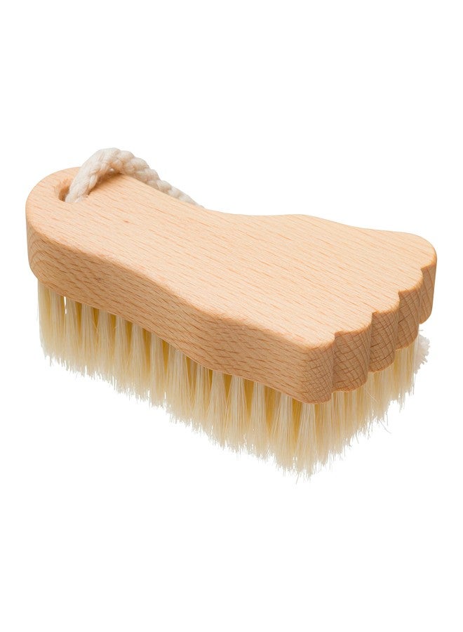 ريديكر فرشاة أقدام الأطفال من ريديكر، مصنوعة من شعيرات الخنزير الطبيعية وخشب الزان المعالج بالزيت مع حلقة تعليق من القطن، بتصميم مرح على شكل قدم، صنع في ألمانيا - Image 1