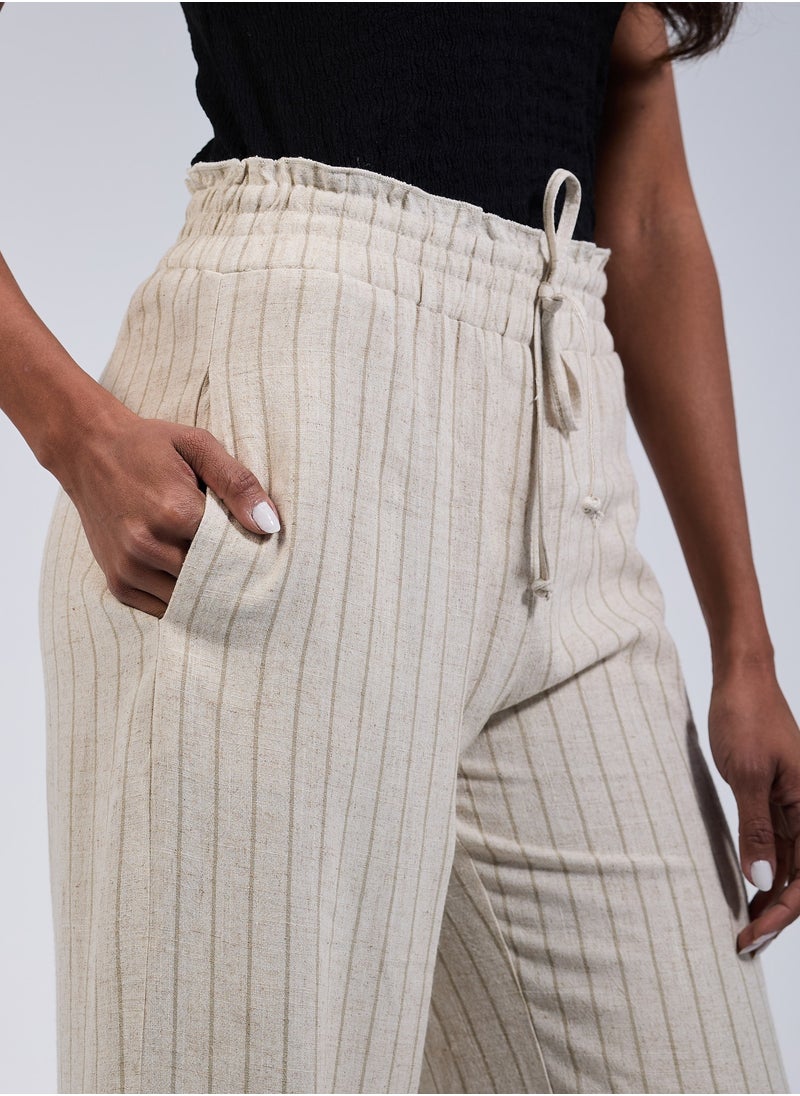 Ship Master - Women’s Striped Fabric Pants – Made from Premium Summer Fabrics, Comfortable & Loose Fit - Image 1