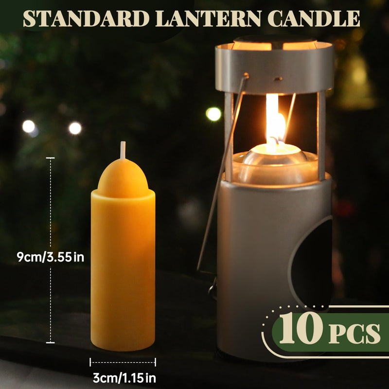 MOSROAD 10 Packs Natural Beeswax Candles Compatible with Candle Lanterns, 12-Hour Long Burn Time Emergency Candles, Lantern Candle for Camping, Survival, Power Outages - Image 3