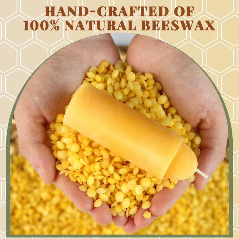 MOSROAD 10 Packs Natural Beeswax Candles Compatible with Candle Lanterns, 12-Hour Long Burn Time Emergency Candles, Lantern Candle for Camping, Survival, Power Outages - Image 4