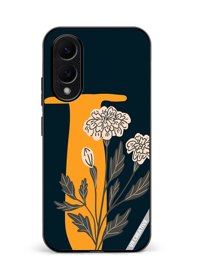 VR CREATIVE Protective Case Cover For Samsung Galaxy S25 Edge Alphabet T Design Multicolour