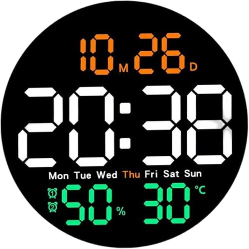 Digital ClockBOOM 10 inch Large Wall Clock with Remote-Controlled Countdown Timer Alarm Temperature Display Adjustable LED Brightness Wall Mounted Wall Clock 1 USB Cable 1 Hanging Hook - Image 4
