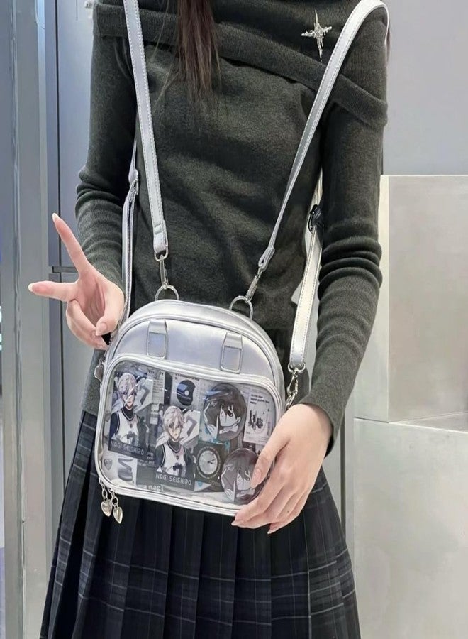 Vobomo Ita Bag Ita Backpack with Insert Big Capacity Single Shoulder Bag Crossbody Bag Y2k Handbag Commuter Bag (Black) - Image 4