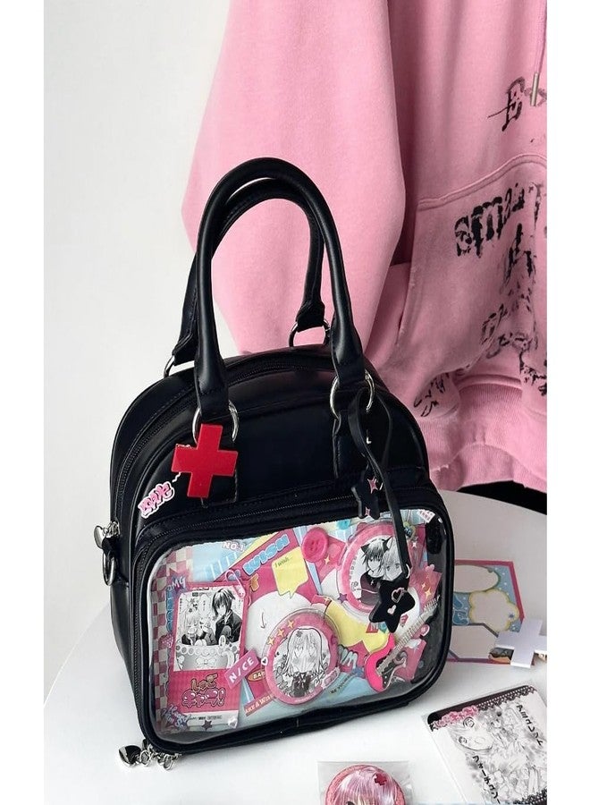 Vobomo Ita Bag Ita Backpack with Insert Big Capacity Single Shoulder Bag Crossbody Bag Y2k Handbag Commuter Bag (Black) - Image 2