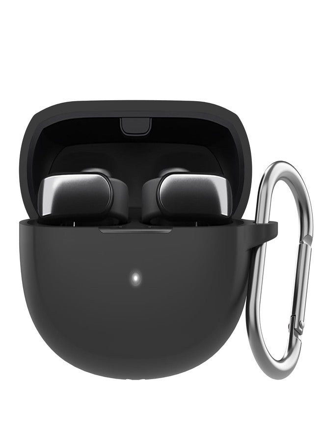 AHASTYLE Silicone Case for New Bose Ultra Open Earbuds (2024) [Added Metal Carabiner] Shockproof Full Protective Skin Case Cover Compatible with New Bose Ultra Open Earbuds 2024 (Black) - Image 1