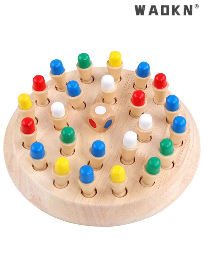 دبليو أيه أو كي أن لعبة مونتيسوري من 4 سنوات، لعبة تعلم الشطرنج الذاكرة، لعبة تعليمية من 4 سنوات، لعبة الذاكرة، تحسن الذاكرة وإدراك الألوان، هدايا عيد ميلاد للأطفال - Image 1