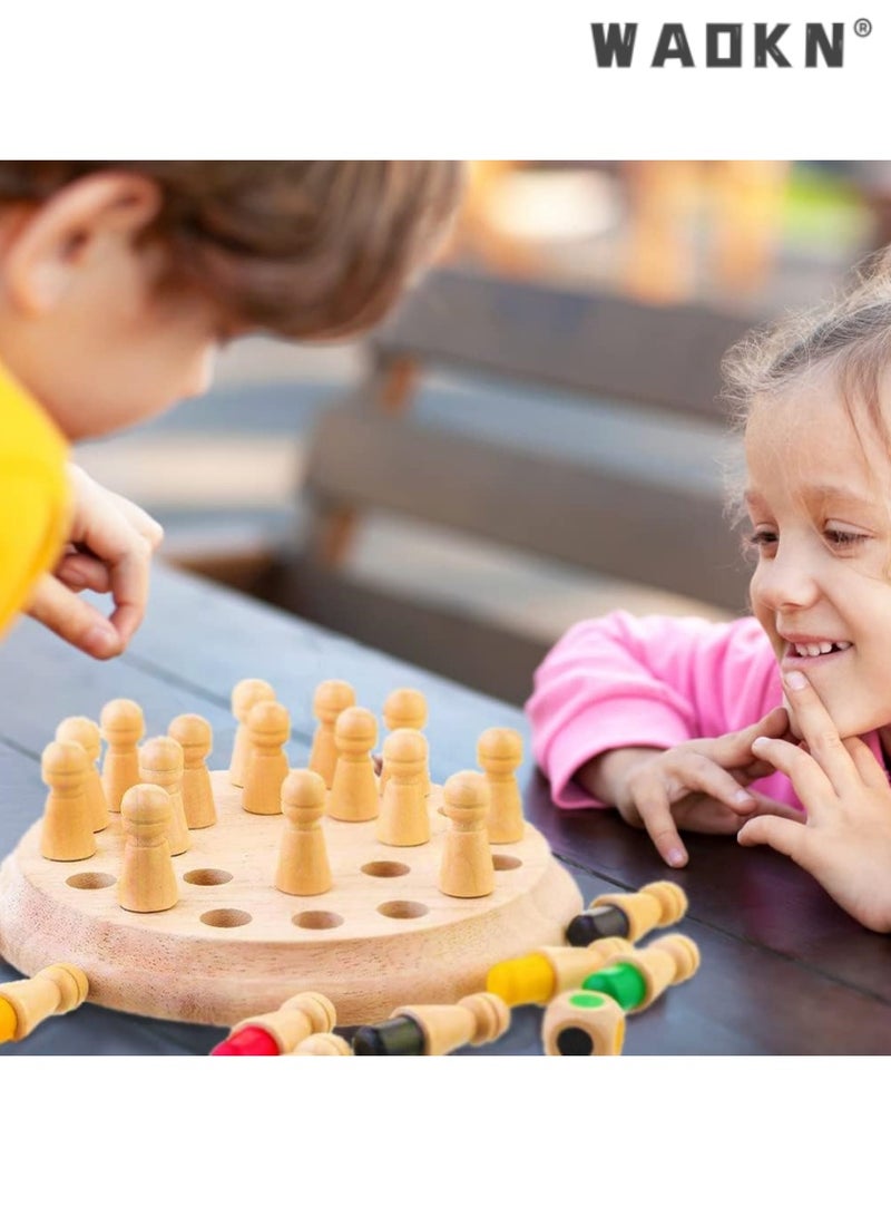 دبليو أيه أو كي أن لعبة مونتيسوري من 4 سنوات، لعبة تعلم الشطرنج الذاكرة، لعبة تعليمية من 4 سنوات، لعبة الذاكرة، تحسن الذاكرة وإدراك الألوان، هدايا عيد ميلاد للأطفال - Image 5