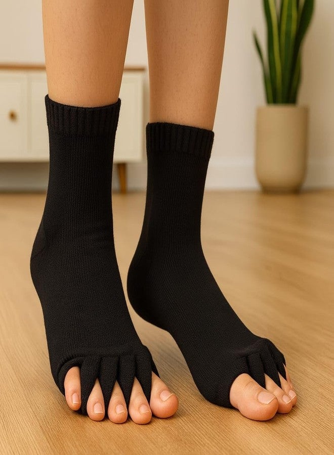 GABANIZ Cotton Foot Alignment Socks for Bunion, Plantar Fasciitis & Hammer Toes Pain Relief - Toe Separator for Comfort & Support (Free Size) - Image 2