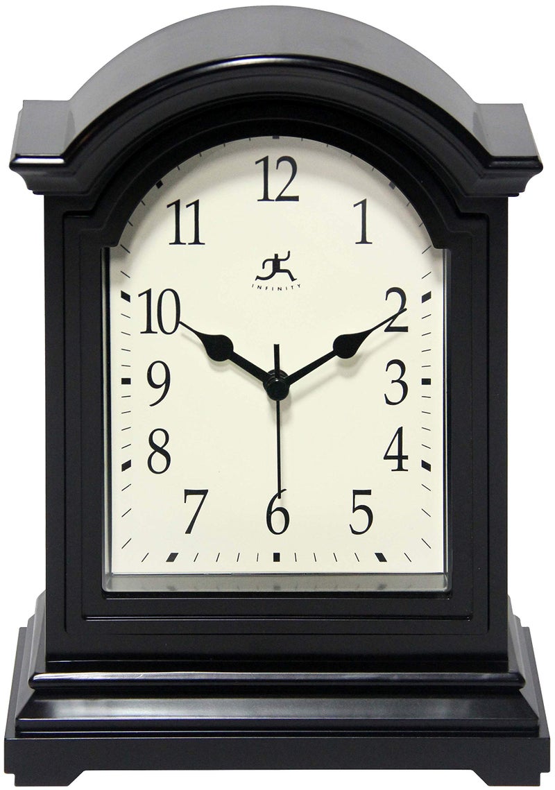Infinity Instruments Infinity Instruments Miniature Grandfather Clock for Mantle Vintage Tabletop Clock with Antique Design 9x6 Black 