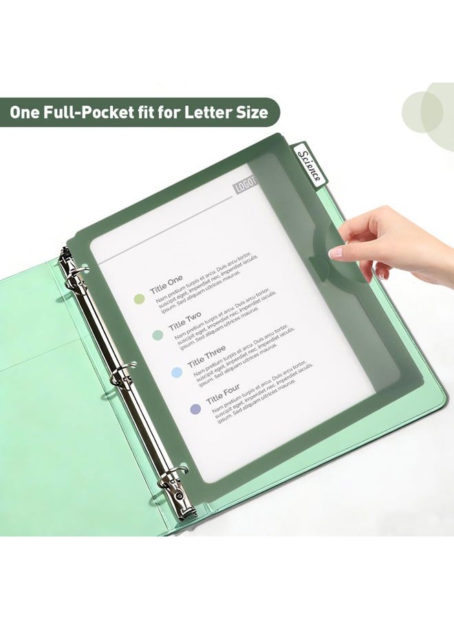 Treehole 5-Tab Binder Divider with One Full Pocke Dividers for 3 Ring Binder, Recipe Binder Dividers for US Letter Size 8.5 x 11', Index Dividers for Office, School Pastel Color (1 Set) (5TAB-1SET) - Image 3