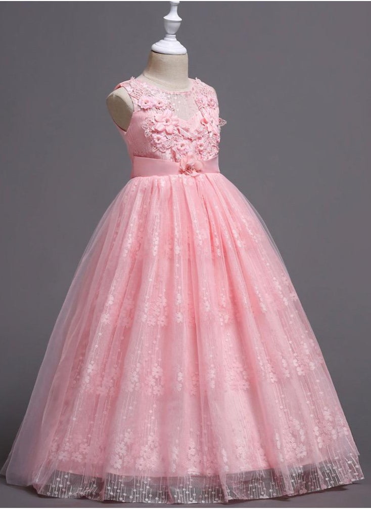 Best Gift Fashion - Summer Flower Dress Pageant Kids Dresses For Girls Clothes Princess's Girls Dresses for Party and Wedding Prom Pink - Image 1