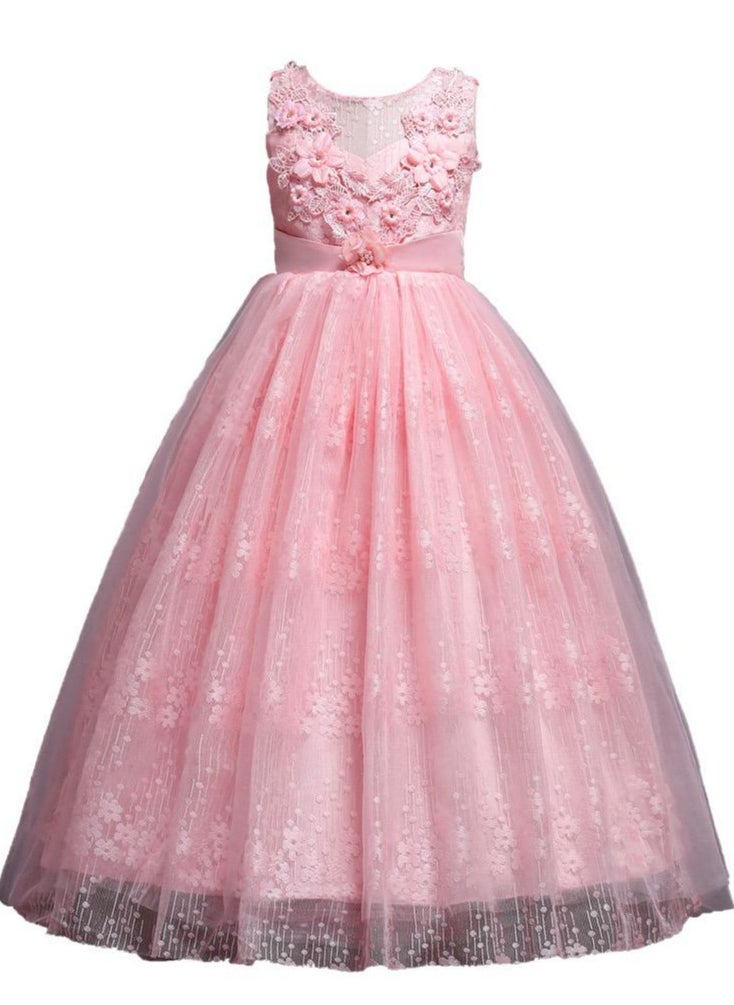 Best Gift Fashion - Summer Flower Dress Pageant Kids Dresses For Girls Clothes Princess's Girls Dresses for Party and Wedding Prom Pink - Image 1