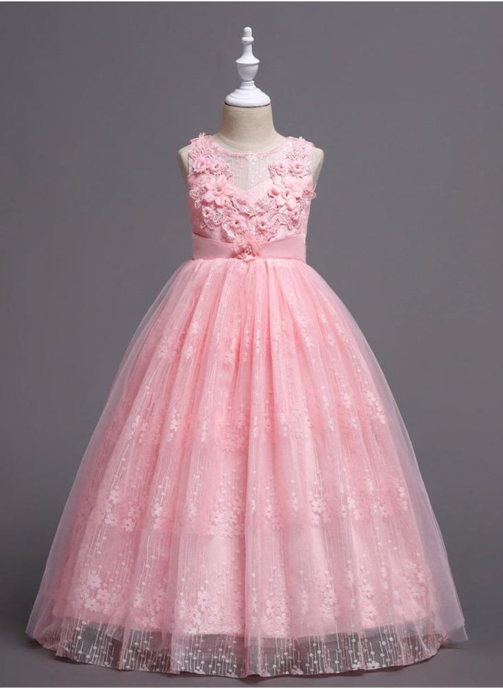 Best Gift Fashion - Summer Flower Dress Pageant Kids Dresses For Girls Clothes Princess's Girls Dresses for Party and Wedding Prom Pink - Image 1