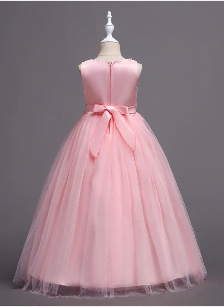 Best Gift Fashion - Summer Flower Dress Pageant Kids Dresses For Girls Clothes Princess's Girls Dresses for Party and Wedding Prom Pink - Image 1