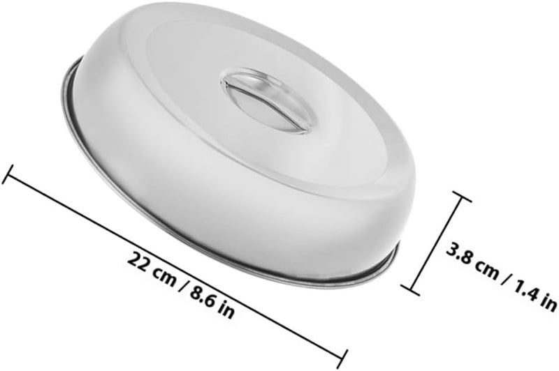 غطاء شريحة اللحم من الفولاذ المقاوم للصدأ، غطاء طعام وقائي بمقبض دائري للاستخدام المنزلي وفي المطاعم - Image 3