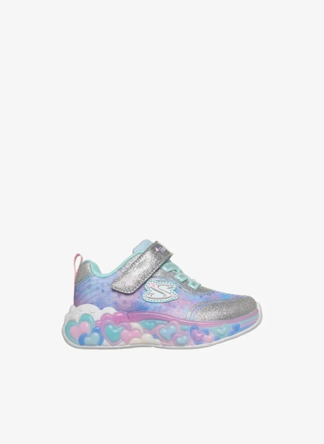 SKECHERS Girls Eternal Heart Lights Hook & Loop Sneakers