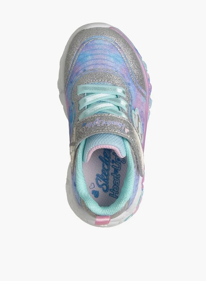 SKECHERS Girls Eternal Heart Lights Hook & Loop Sneakers