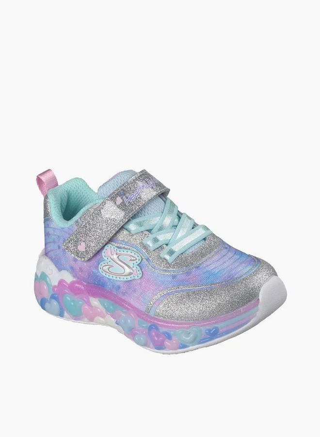 SKECHERS Girls Eternal Heart Lights Hook & Loop Sneakers