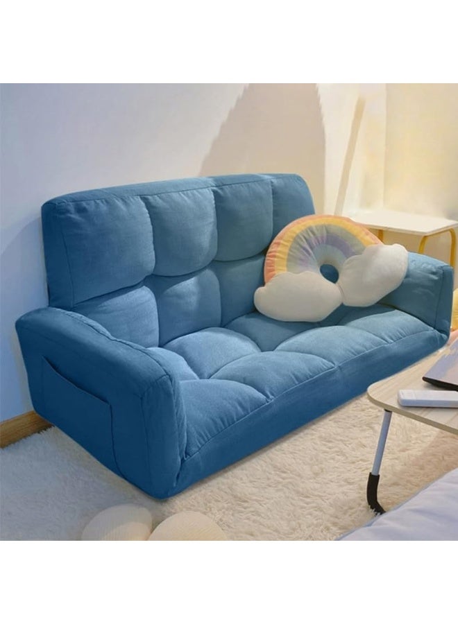 Comfynest Comfynest Convertible Modern Sleeper Sofa In Cotton And Linen With Storage And Pillows Included 95 X 55 X 56 Cm Dark Blue 