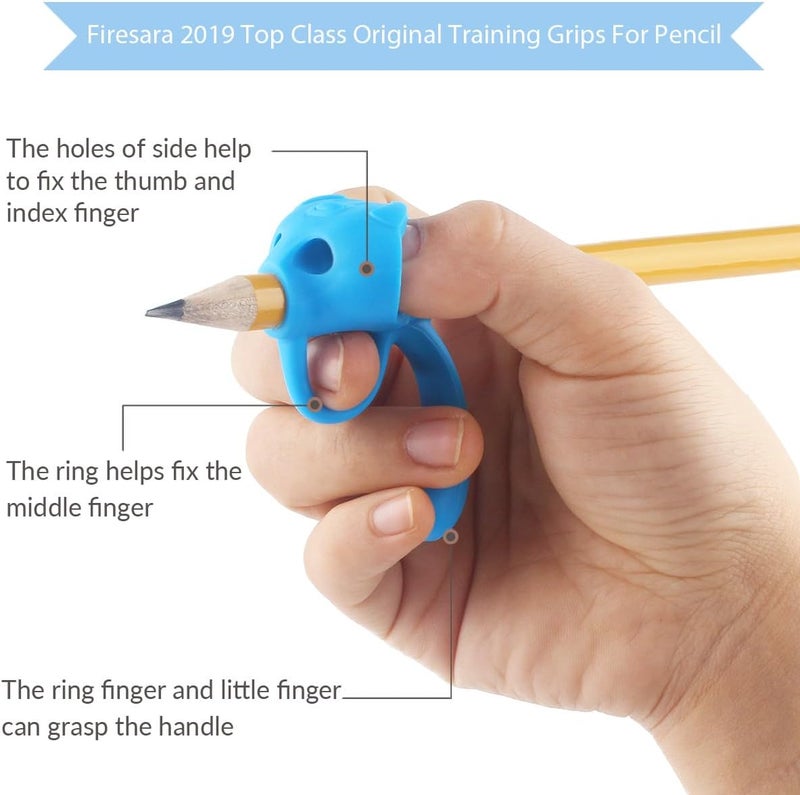 Firesara training grips for pencil, Original Training Grips Puppy Design Posture Correction for Kids Preschoolers Children Adults Special Needs Handwriting Aid for Lefties or Righties (3PCS) - Image 2