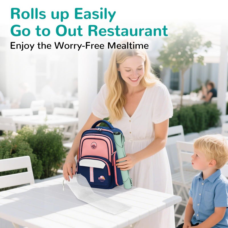 DZDOV Silicone Placemat for Toddler Eating: Wipe Clean & Roll Up in The Diaper Bag - Table Mat for Restaurant/Travel/On-The-Go - Image 2