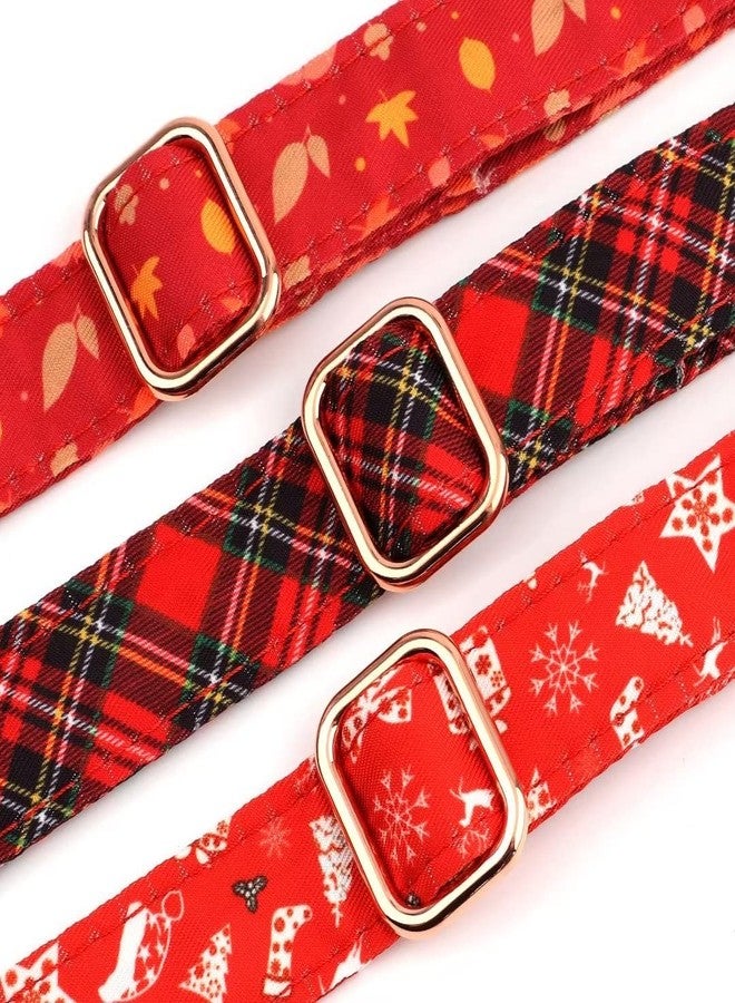 Beirui Cute Christmas Dog Collar with Bow Tie,Soft & Comfy Fall Dog Collar with Durable Metal Buckle,Holiday Girl Boy Dog Collars for Small Medium Large Dogs(Pliad,L) - Image 4