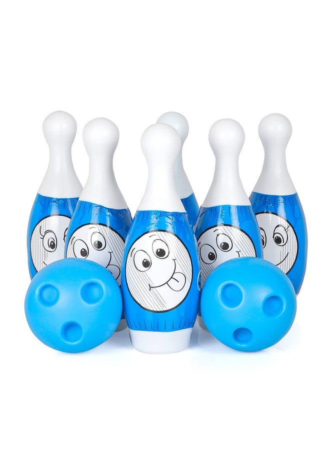 اتش اس انتربرايز لعبة البولينج للأطفال مجموعة البولينج المكونة من 6 كرات و2 كرة للأطفال للعب في الأماكن المغلقة والمفتوحة للأولاد والبنات (أزرق) - Image 1