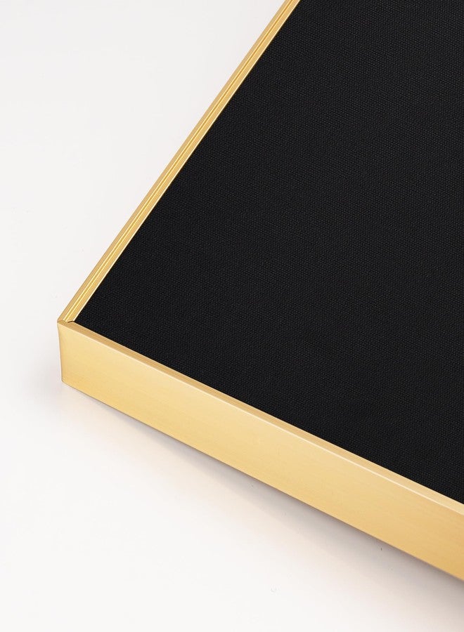 lightomorrow Bulletin Board 30 x 20 inches, Black Pin Board, Golden Aluminum Framed Fabric Cork Board with 10 Push Pins - Image 2