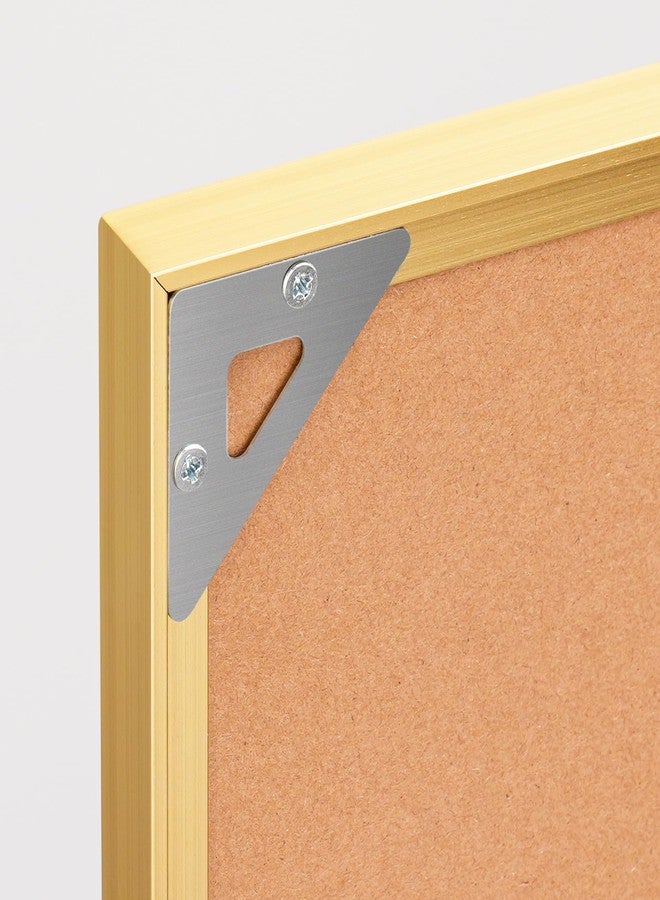 lightomorrow Bulletin Board 30 x 20 inches, Black Pin Board, Golden Aluminum Framed Fabric Cork Board with 10 Push Pins - Image 4
