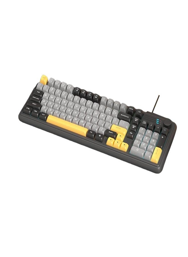 Guiheng Wired Rainbow LED Cute Creamy Gaming Keyboard,Cute Creamy Keyboards with Backlit LED Knob,Number Pad for Office,Gaming-Phantom Black - Image 1